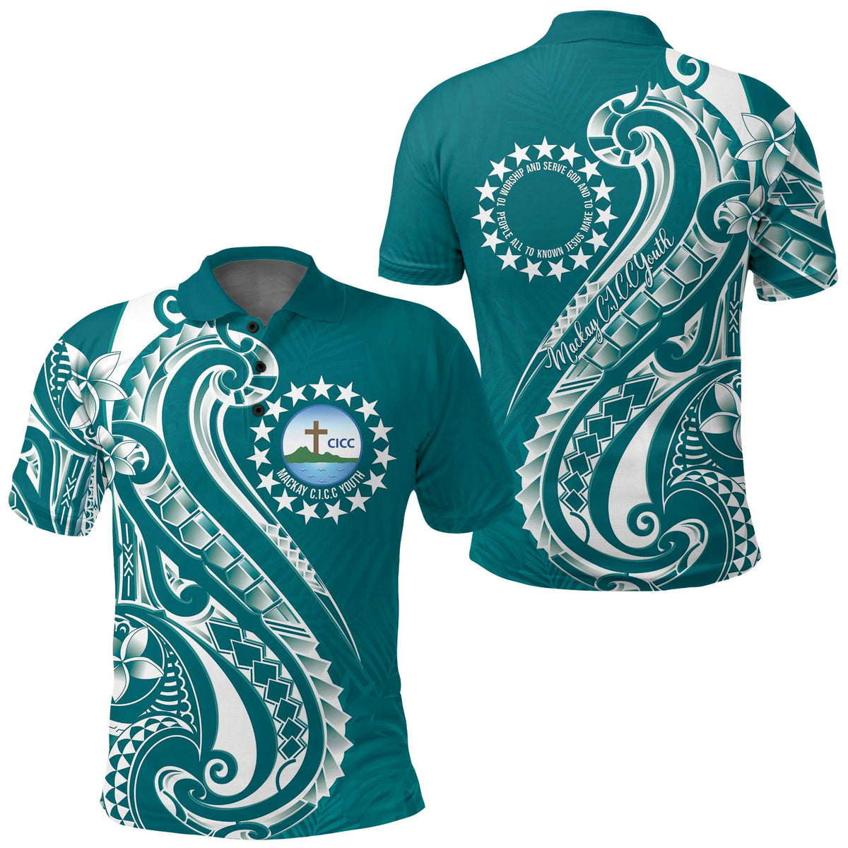 CUSTOMER REQUEST - Mackay Youth - 150126 Polo Shirt LT7 Teal - Polynesian Pride