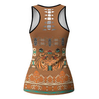 Terracotta Batik Papua-inspired Pattern Hollow Tank Top LT9 - Polynesian Pride