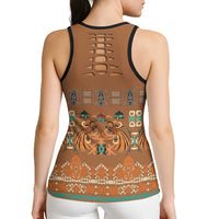 Terracotta Batik Papua-inspired Pattern Hollow Tank Top LT9 - Polynesian Pride