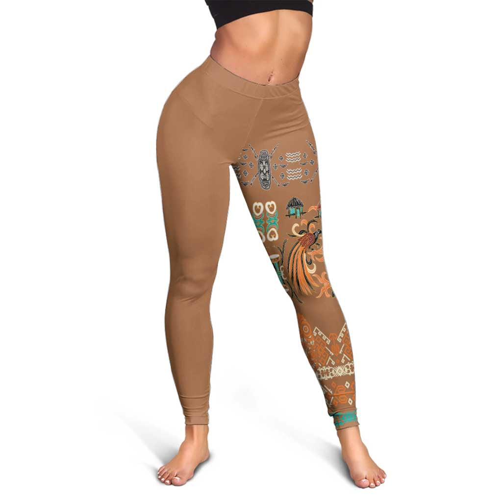 Terracotta Batik Papua-inspired Pattern Leggings - Polynesian Pride