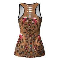 Terracotta Bird of Batik Papua Hollow Tank Top Exotic Natural Wealth of Papua - Polynesian Pride