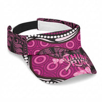 Think Pink Breast Cancer Awareness Sun Visor Cap Butterfly Aboriginal Mix Polynesian Pattern LT14 Universal Fit Pink - Polynesian Pride