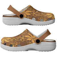 Tiare Tahiti Clogs Shoes Brown Polynesia Motifs - Polynesian Pride
