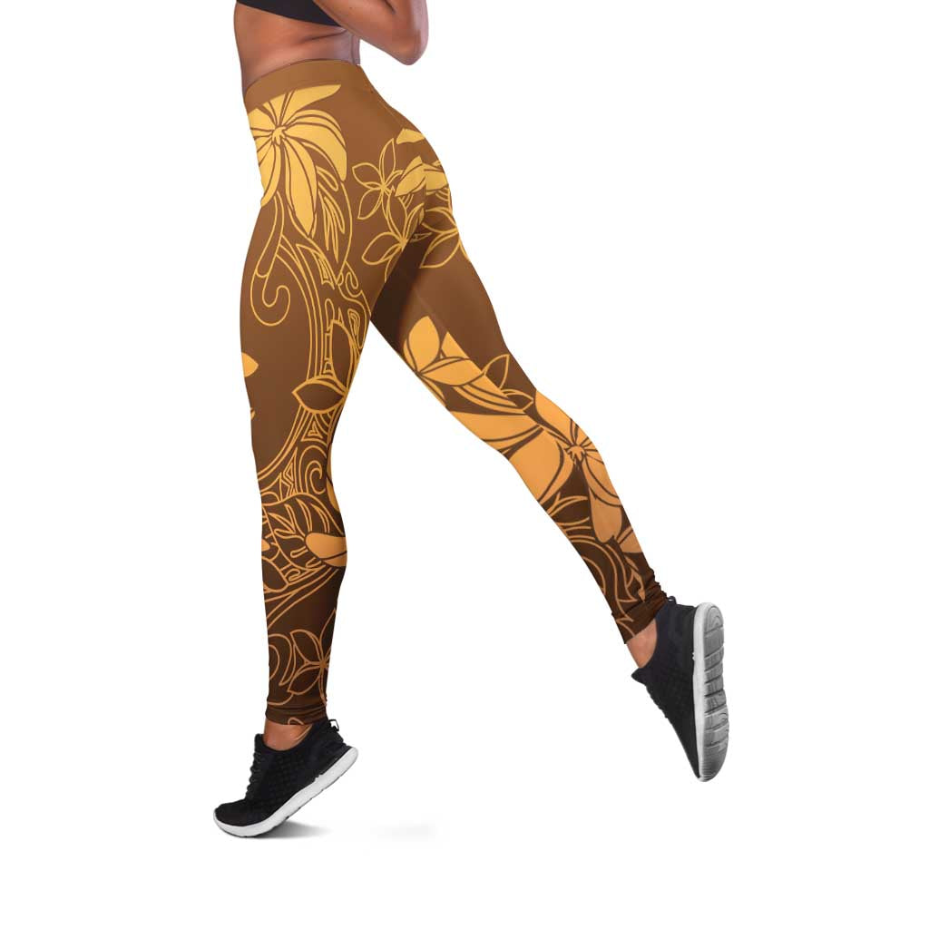 Tiare Tahiti Leggings Brown Polynesia Motifs - Polynesian Pride