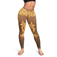 Tiare Tahiti Leggings Brown Polynesia Motifs - Polynesian Pride