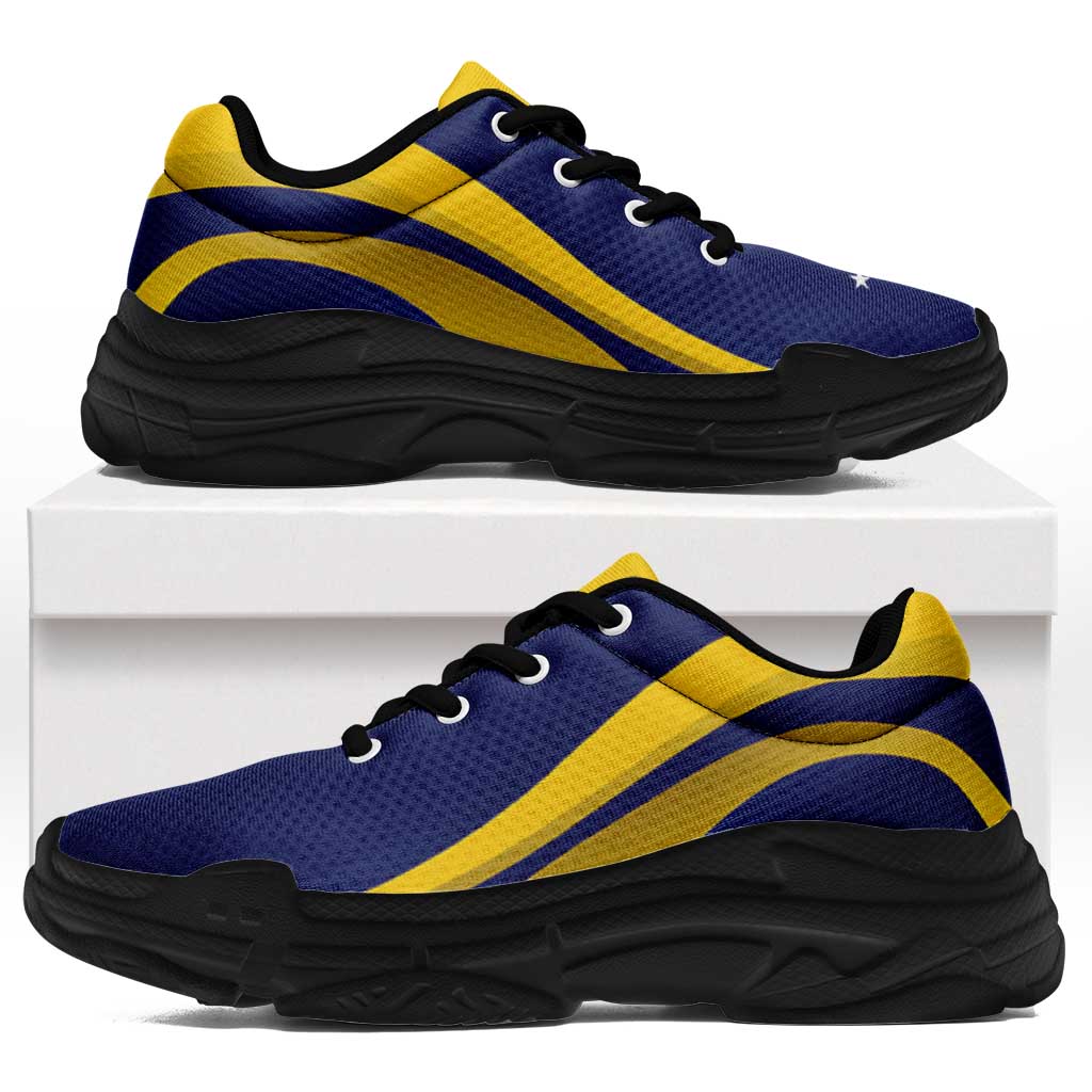 Tokelau Chunky Sneakers Flag-Inspired Curve Style LT05 Blue - Polynesian Pride