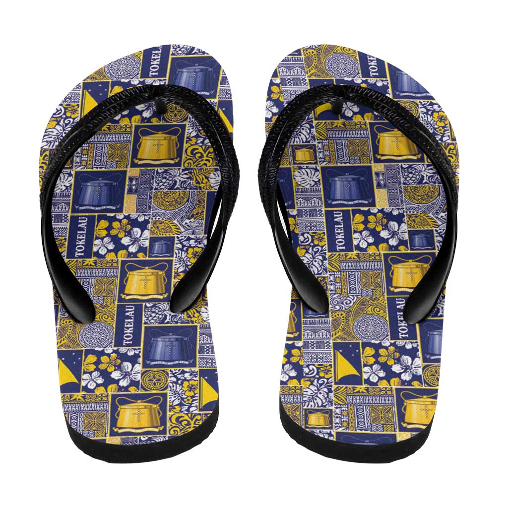 Tokelau Manuia te Kilihimahi Flip Flops Pacific Patchwork Xmas Vibes LT9 - Polynesian Pride