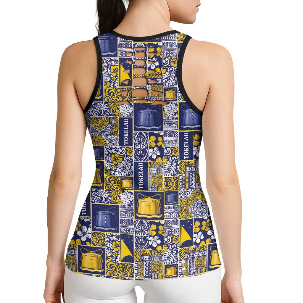 Tokelau Manuia te Kilihimahi Hollow Tank Top Pacific Patchwork Xmas Vibes LT9 - Polynesian Pride