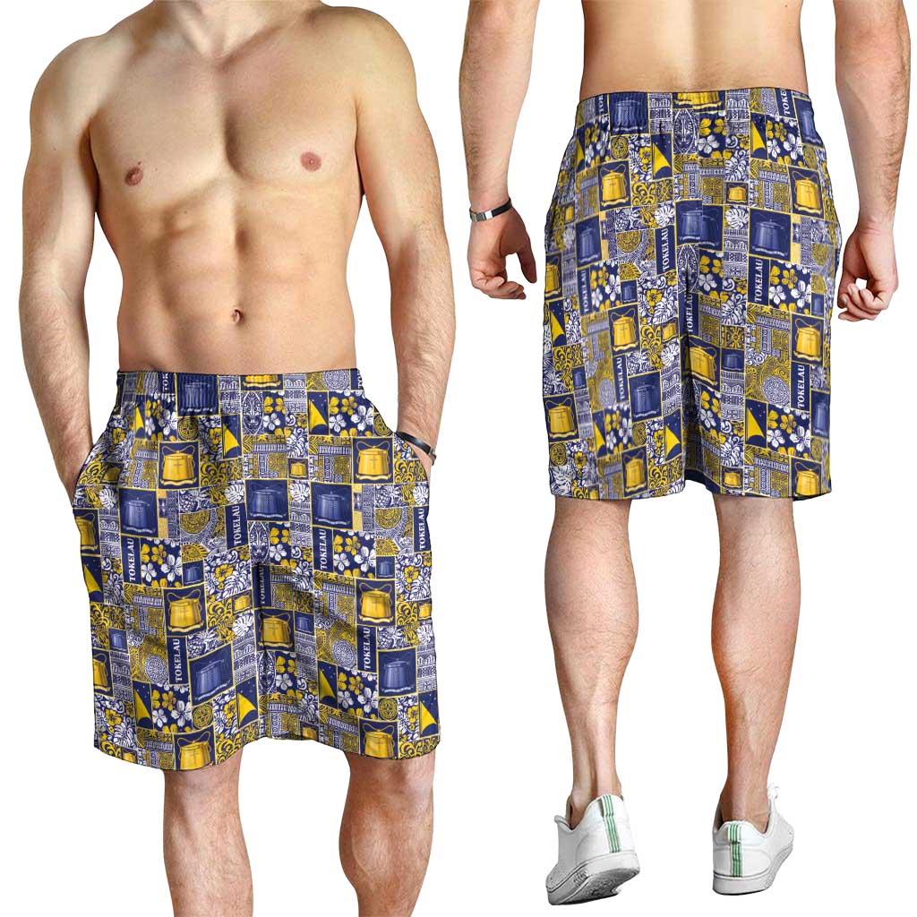 Tokelau Manuia te Kilihimahi Shorts for Men Pacific Patchwork Xmas Vibes LT9 - Polynesian Pride