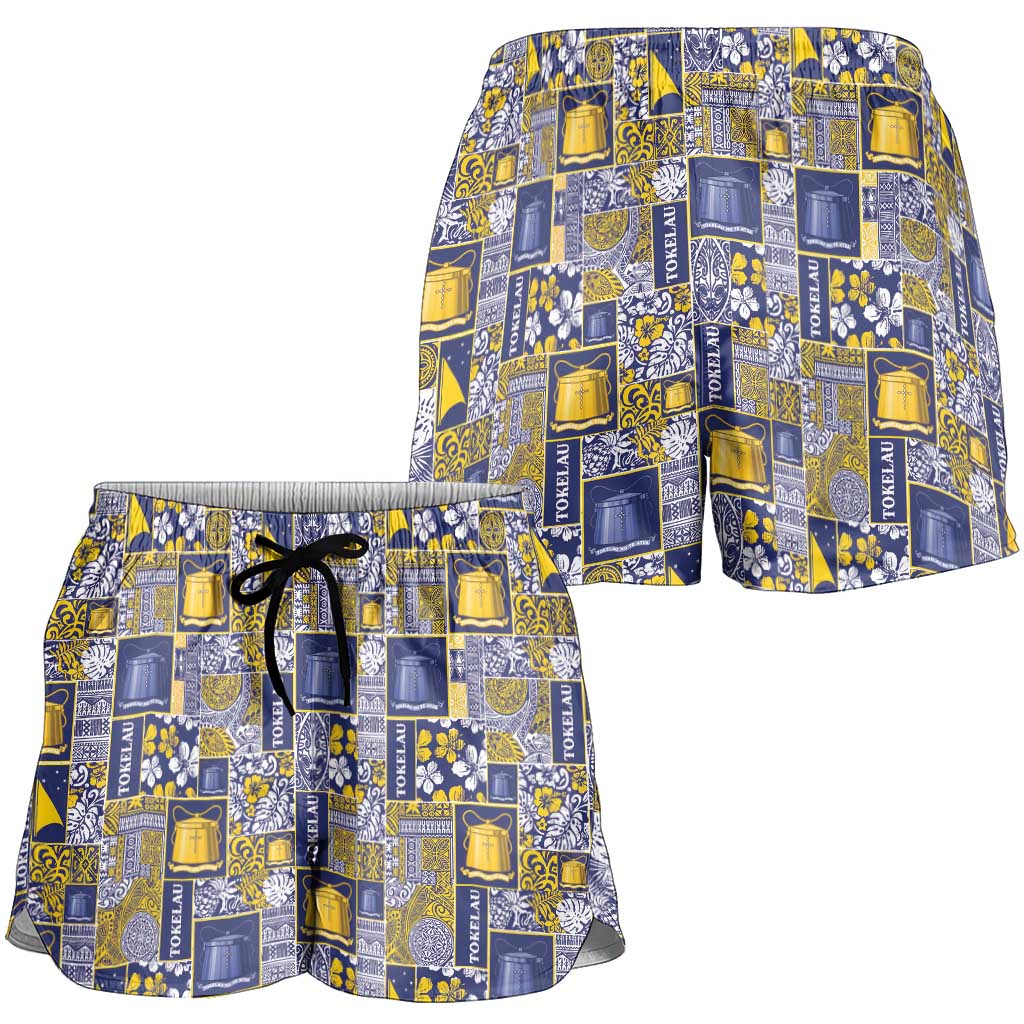 Tokelau Manuia te Kilihimahi Shorts for Women Pacific Patchwork Xmas Vibes LT9 - Polynesian Pride