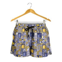 Tokelau Manuia te Kilihimahi Shorts for Women Pacific Patchwork Xmas Vibes LT9 - Polynesian Pride