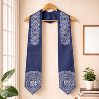 Tonga Apifo'ou College Graduation Stole Simple Ngatu LT7 One Size Light Blue - Polynesian Pride