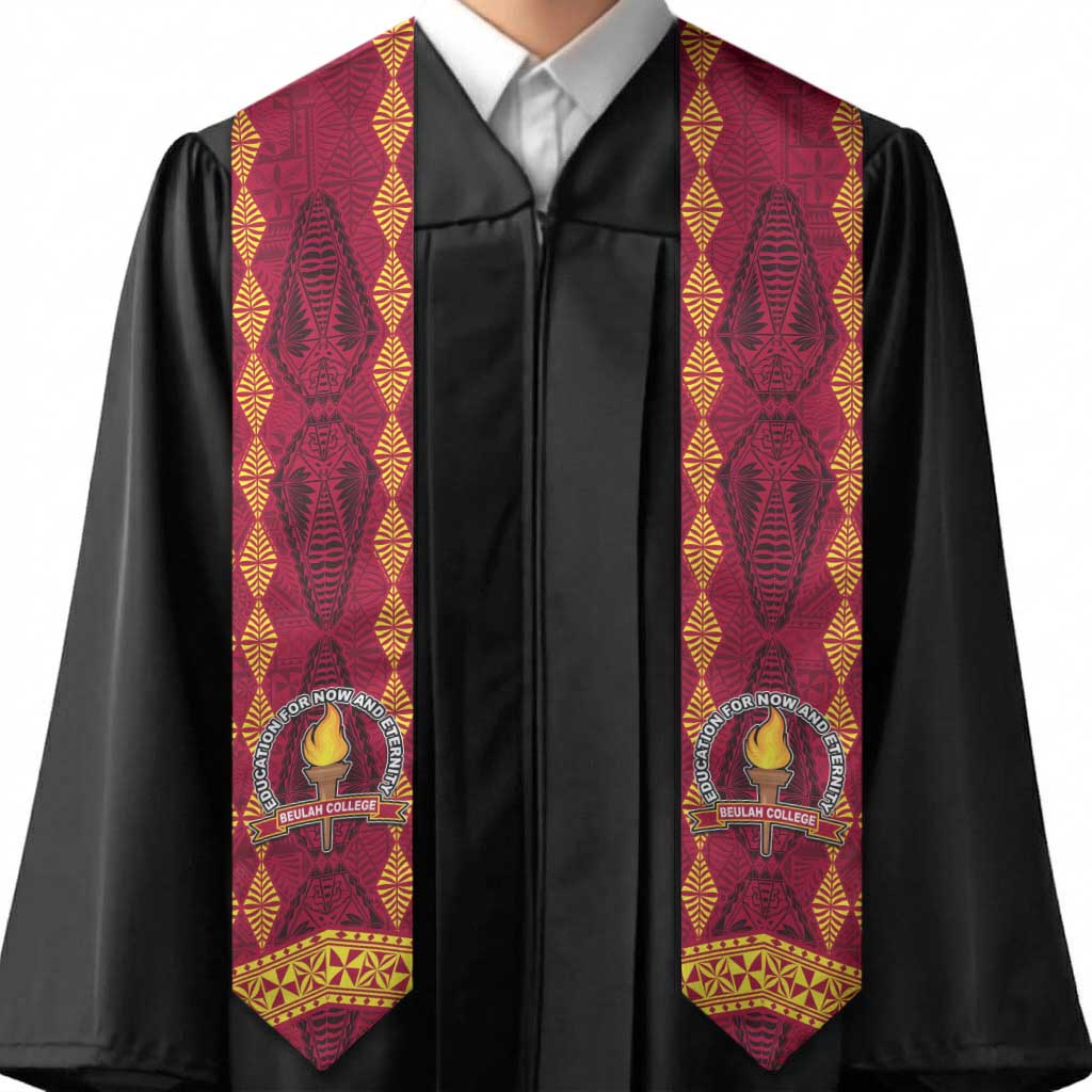 Tonga Beulah College Graduation Stole Ngatu and Polynesian Pattern LT03 - Polynesian Pride