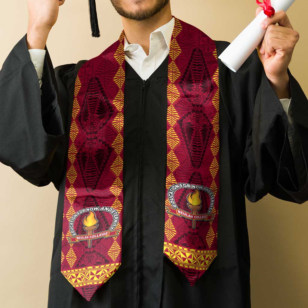 Tonga Beulah College Graduation Stole Ngatu and Polynesian Pattern LT03 - Polynesian Pride