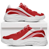 Tonga Chunky Sneakers Flag-Inspired Curve Style LT05 Red - Polynesian Pride