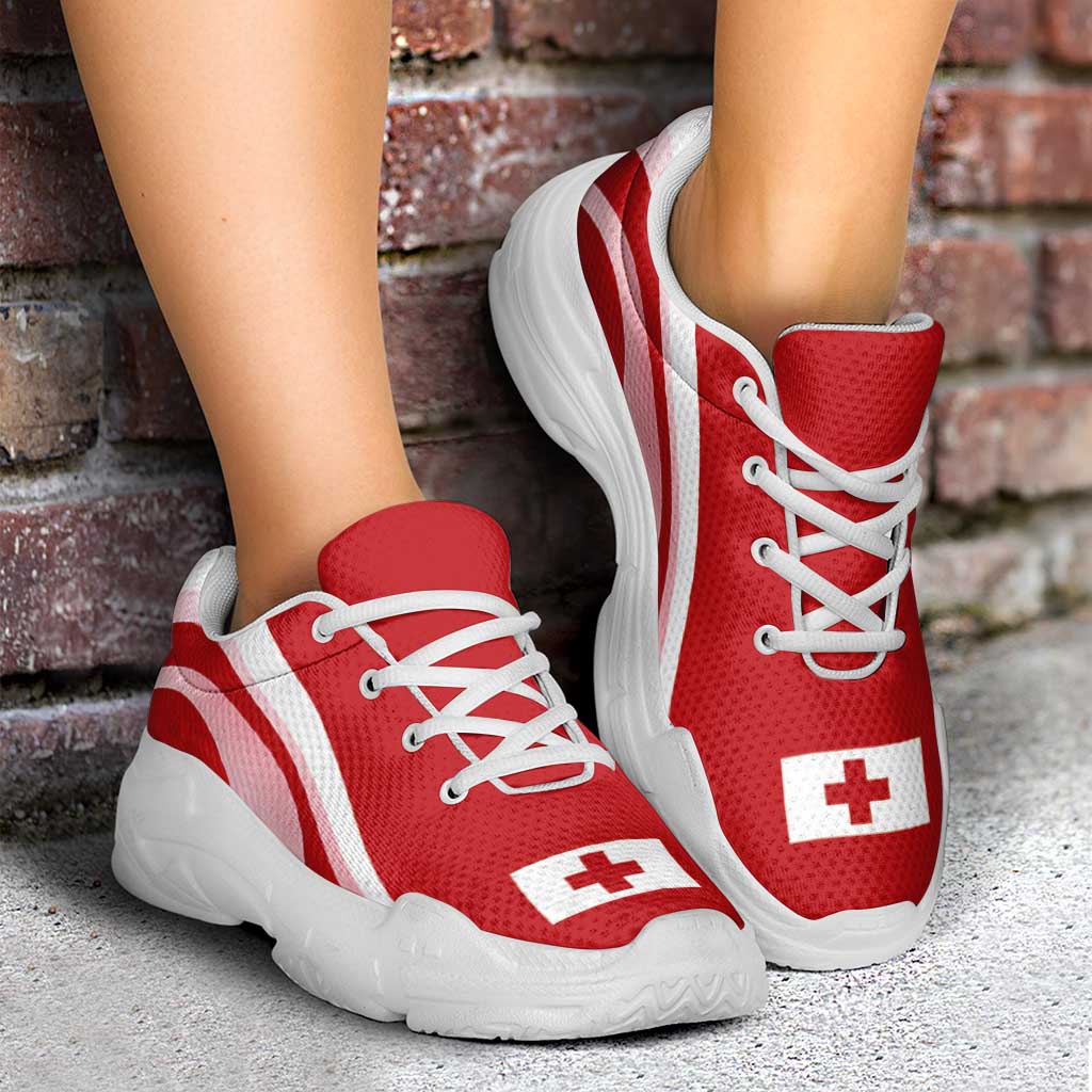 Tonga Chunky Sneakers Flag-Inspired Curve Style LT05 - Polynesian Pride