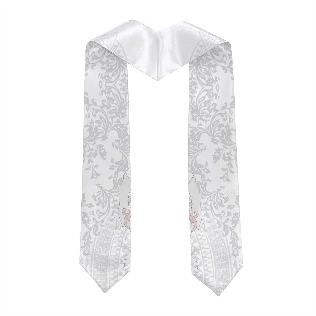 Tonga Faka Sepitema Graduation Stole Ngatu and Floral Pattern with Blooming Hibiscus LT03 - Polynesian Pride