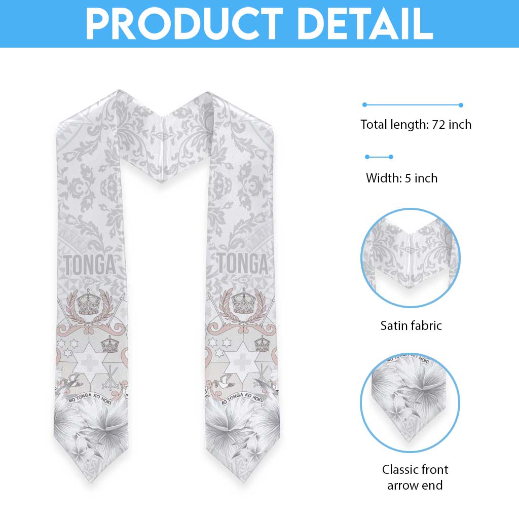 Tonga Faka Sepitema Graduation Stole Ngatu and Floral Pattern with Blooming Hibiscus LT03 - Polynesian Pride