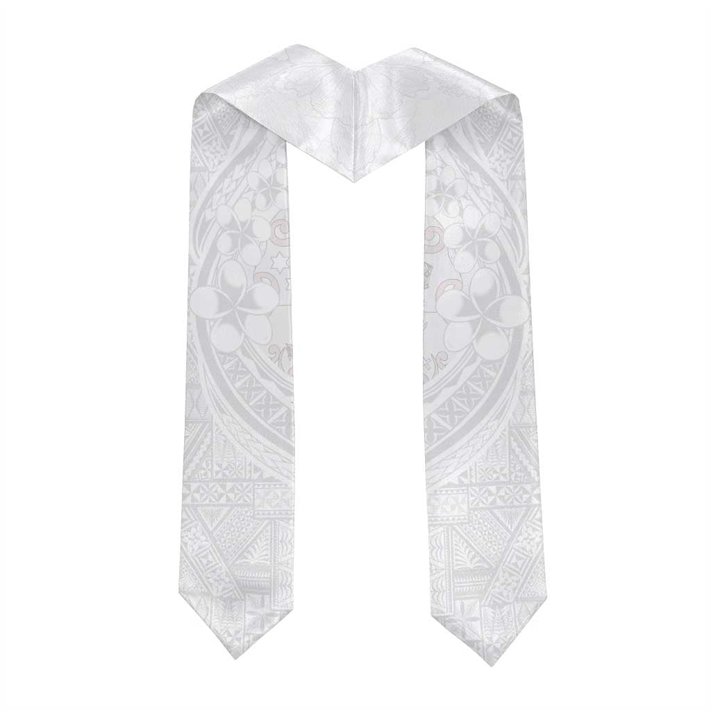 Tonga Faka Sepitema Graduation Stole Ngatu Pattern with Plumeria and Hibiscus LT03 - Polynesian Pride