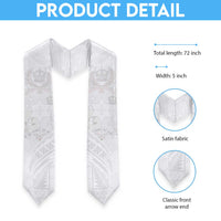 Tonga Faka Sepitema Graduation Stole Ngatu Pattern with Plumeria and Hibiscus LT03 - Polynesian Pride
