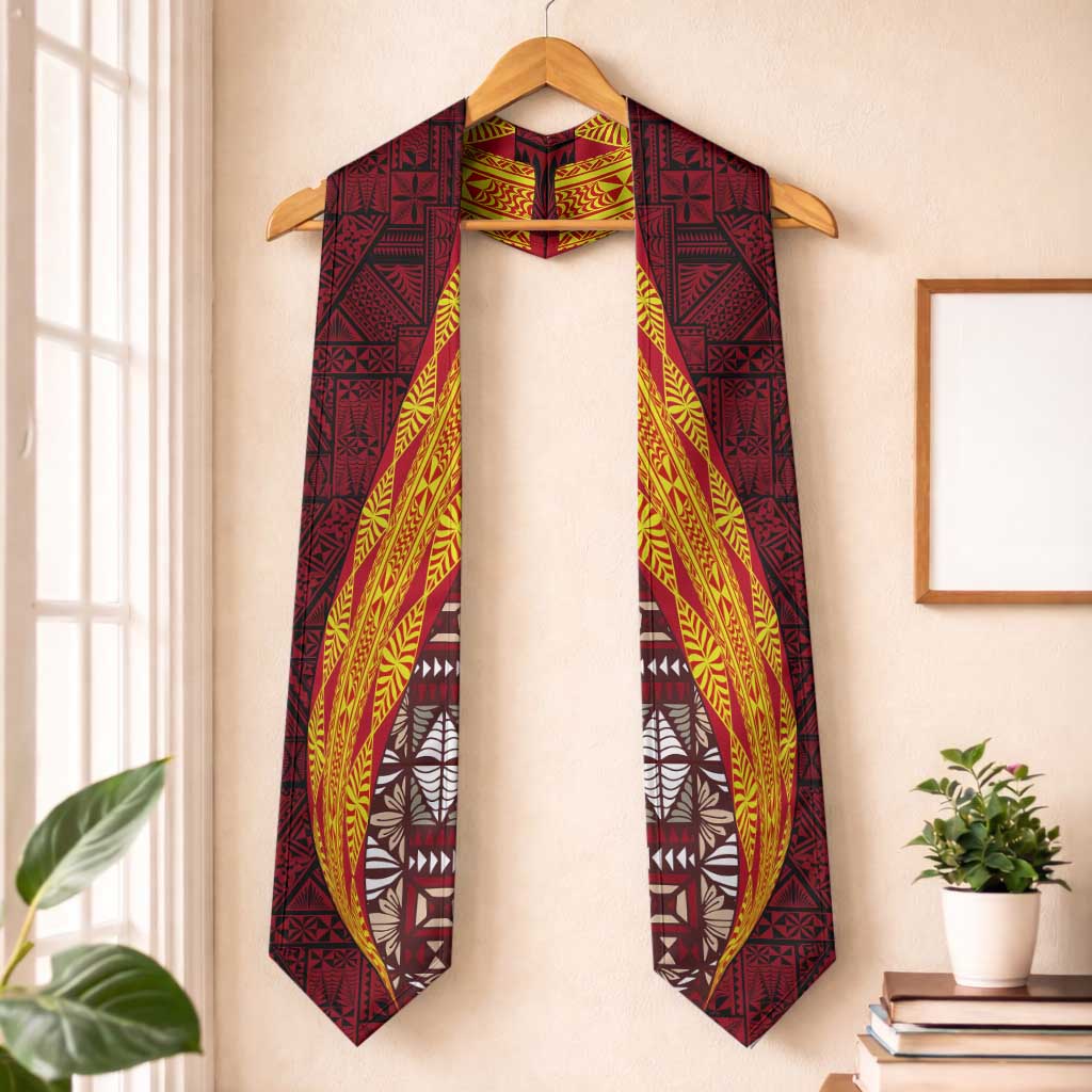 Tonga Feletoa Kupesi Fakatonga Graduation Stole LT03 One Size Red - Polynesian Pride