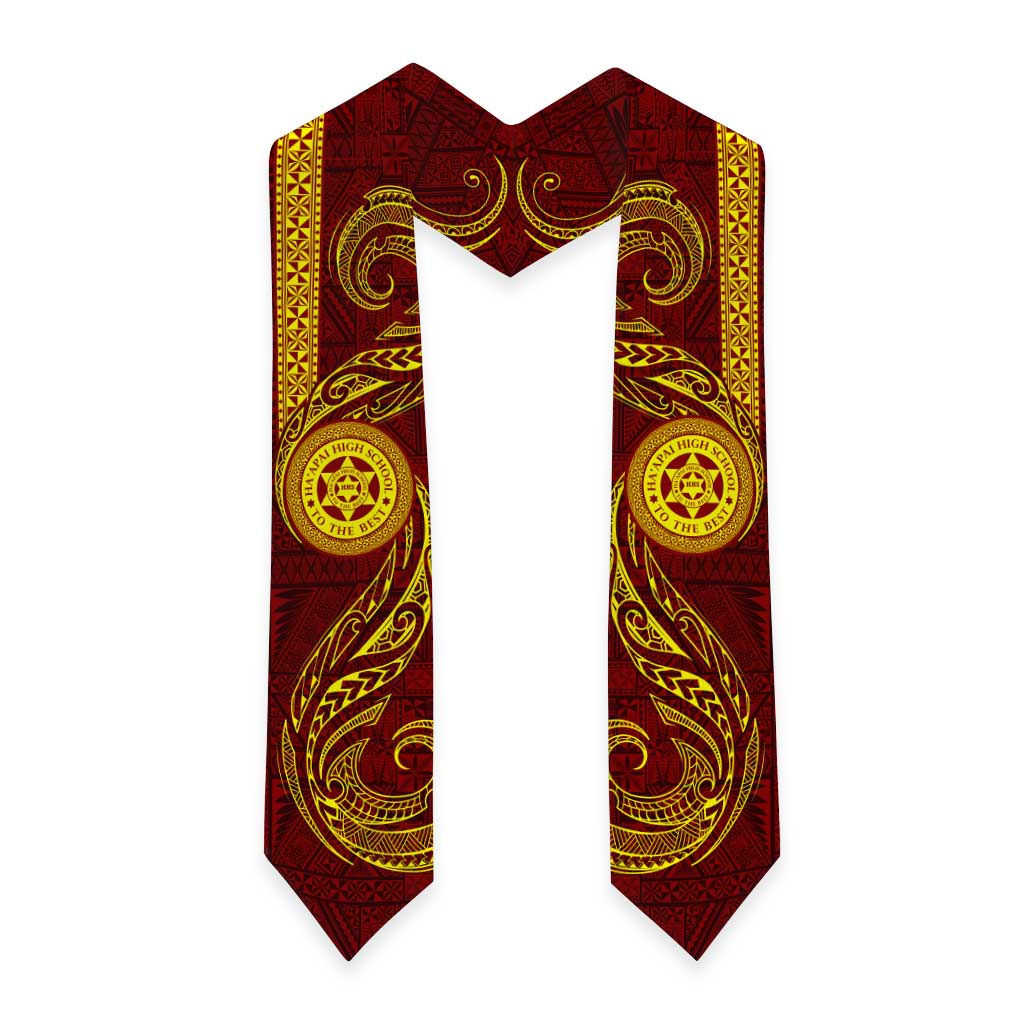 Tonga Ha'apai High School Graduation Stole Ngatu and Maori Ethnic Tribal Pattern LT03 - Polynesian Pride