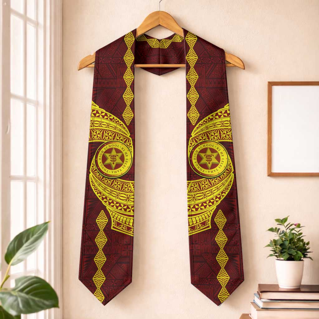 Tonga High School Graduation Stole Traditional Ngatu and Polynesian Pattern LT03 One Size Yellow - Polynesian Pride