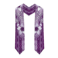 Tonga Kupesi Ngatu Graduation Stole Vintage Purple Plumeria LT05 - Polynesian Pride