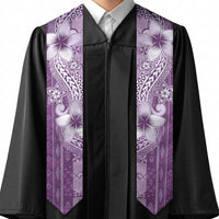 Tonga Kupesi Ngatu Graduation Stole Vintage Purple Plumeria LT05 - Polynesian Pride