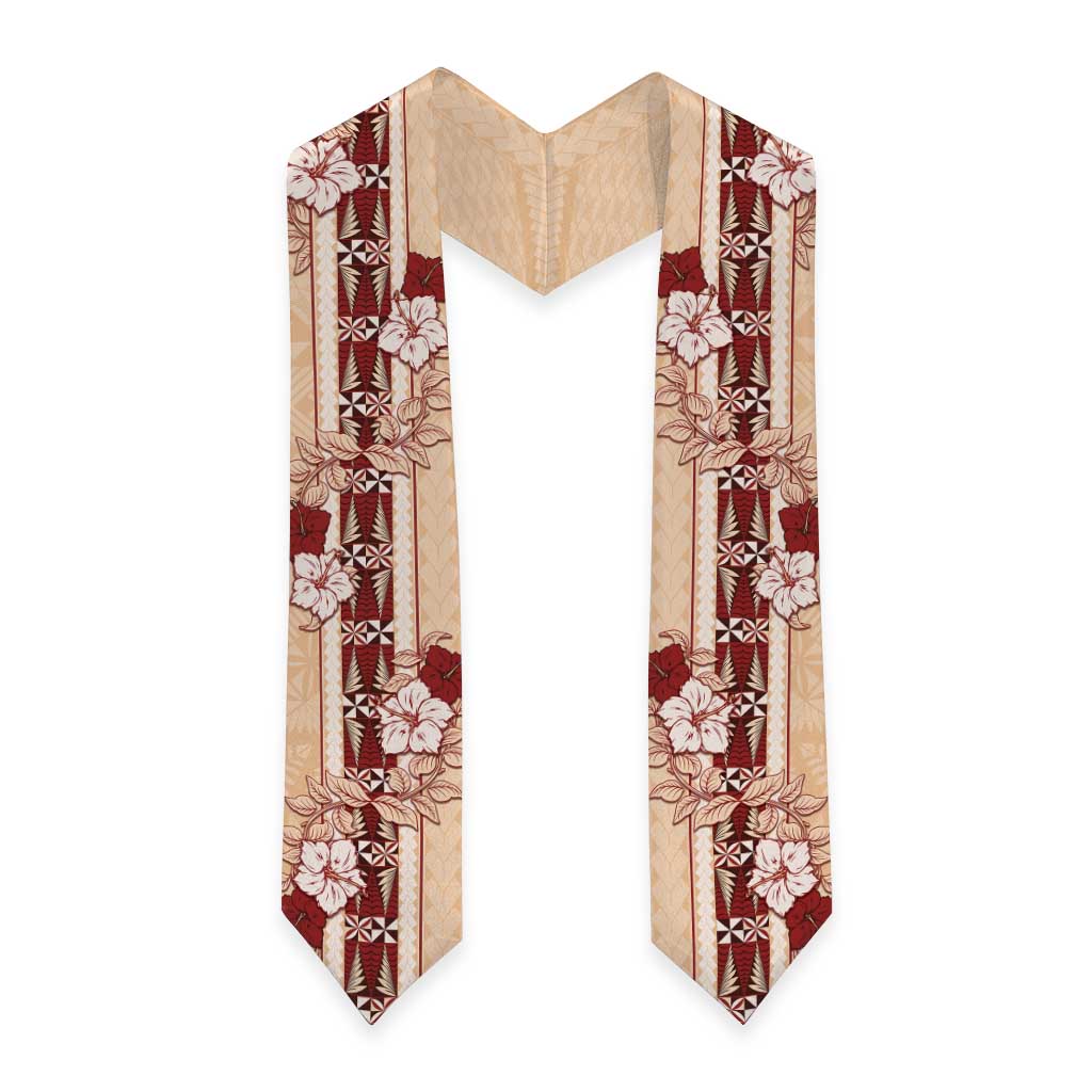 Tonga Language Week Graduation Stole Hibiscus Tongan Ngatu Pattern LT05 - Polynesian Pride