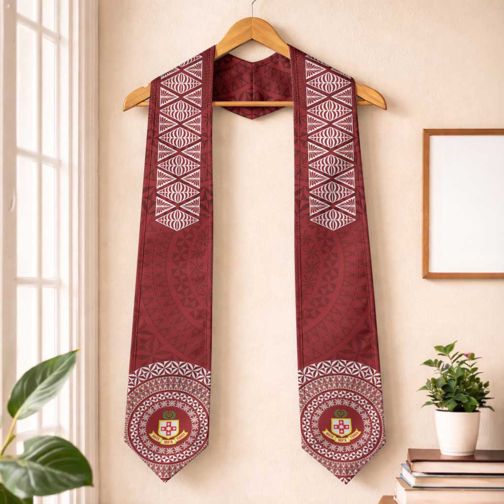 Tonga Liahona High School Graduation Stole Simple Ngatu LT7 One Size Green - Polynesian Pride