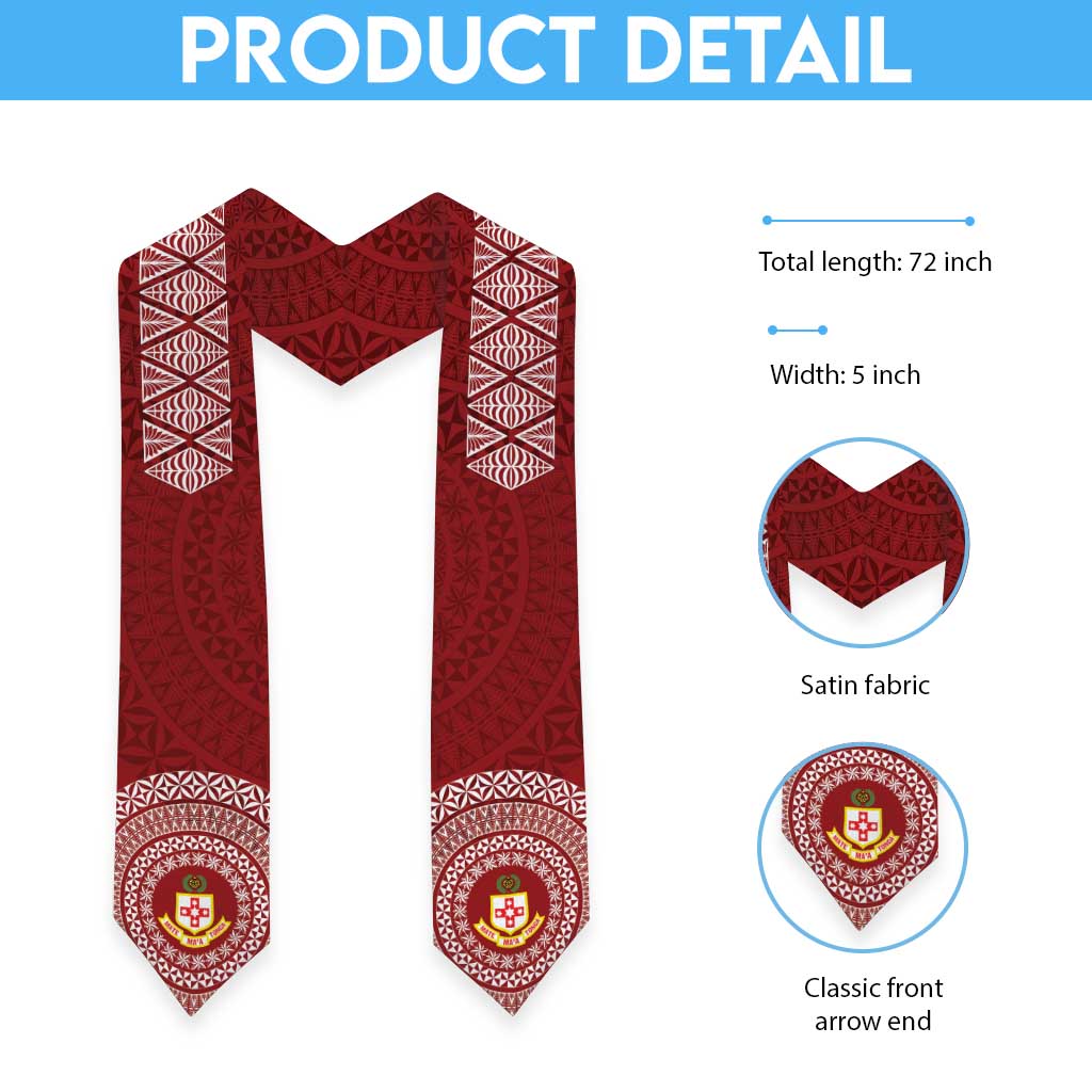 Tonga Liahona High School Graduation Stole Simple Ngatu LT7 - Polynesian Pride