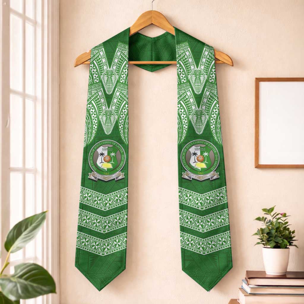 Tonga Liahona High School Graduation Stole Traditional Ngatu and Polynesian Pattern