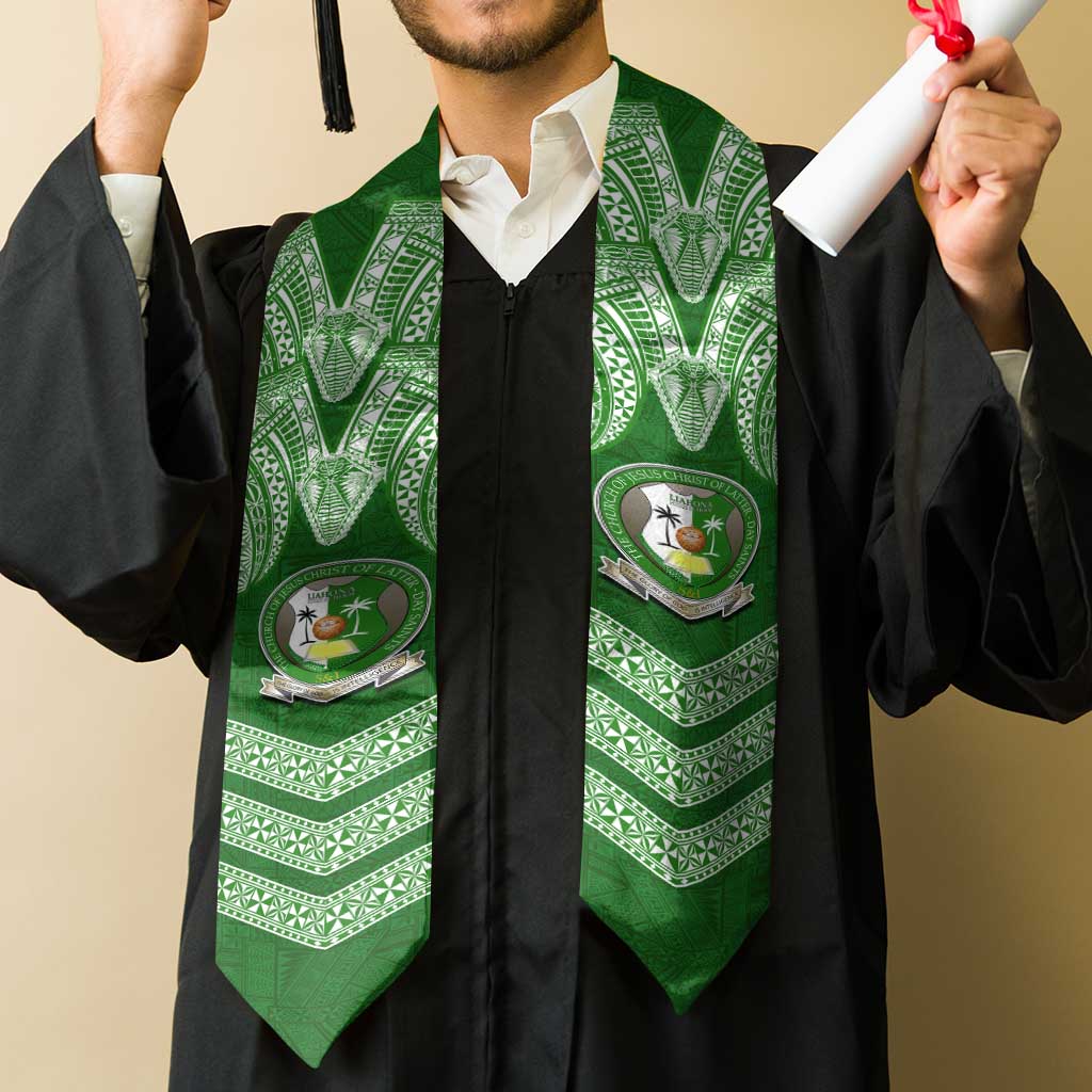 Tonga Liahona High School Graduation Stole Traditional Ngatu and Polynesian Pattern