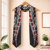 Tonga Ngatu Art Tattoo Polynesian Graduation Stole LT03 One Size Black - Polynesian Pride