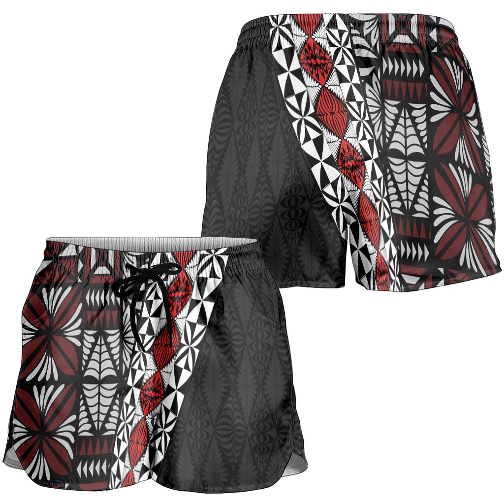 Tonga Ngatu Art Tattoo Polynesian Shorts for Women LT03 - Polynesian Pride
