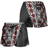 Tonga Ngatu Art Tattoo Polynesian Shorts for Women LT03 - Polynesian Pride