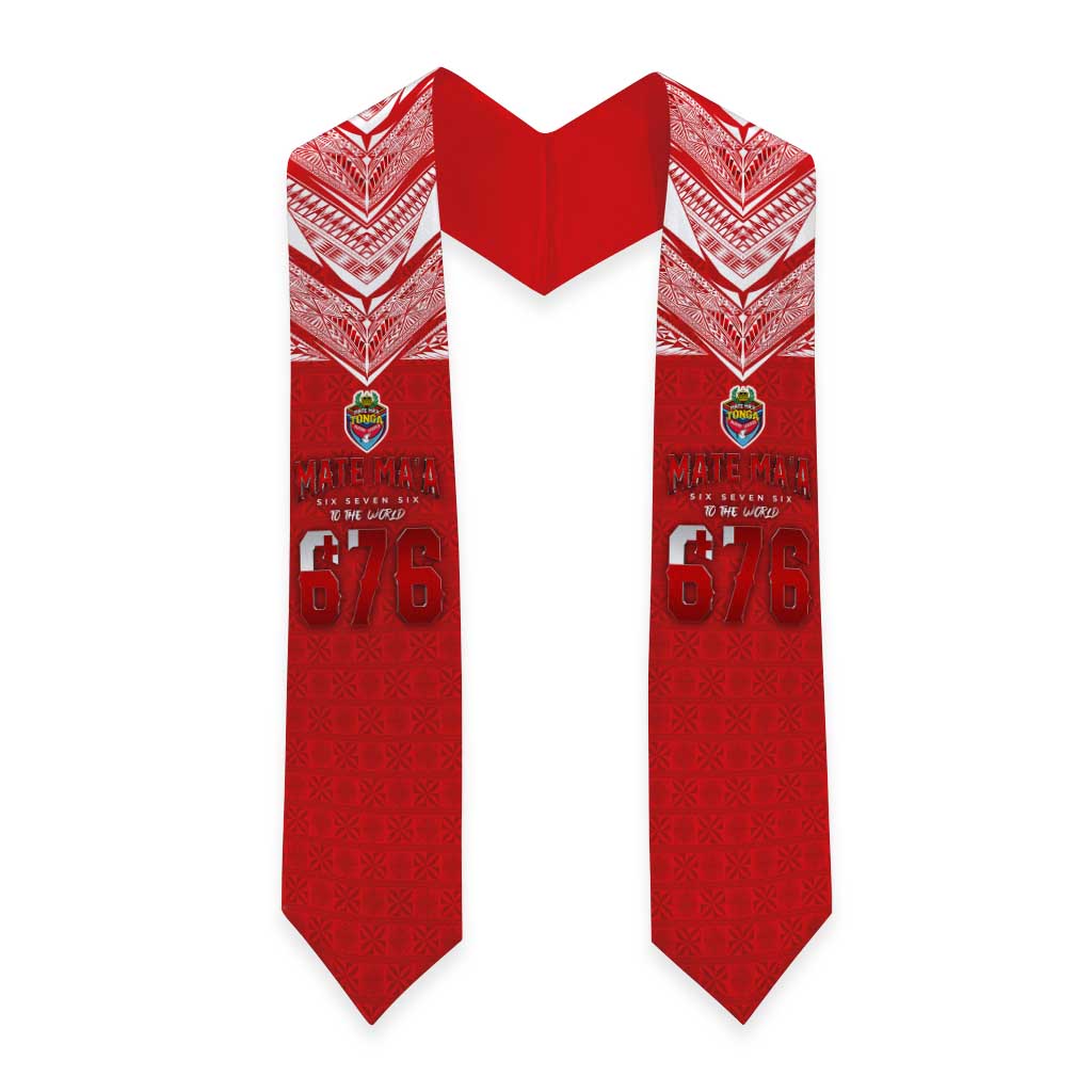 Tonga Rugby Graduation Stole Ngatu Motifs and Pacific Patterns LT03 - Polynesian Pride