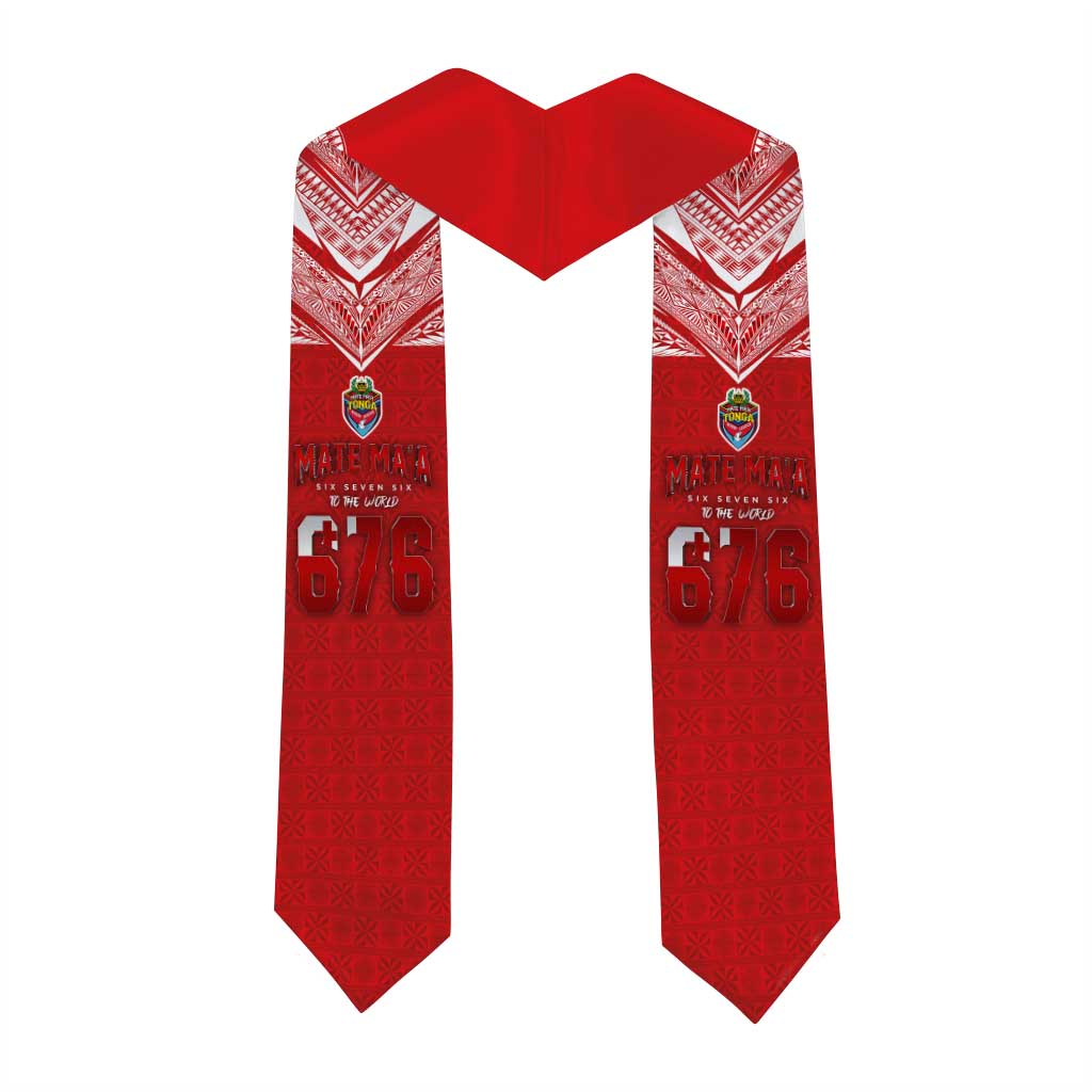 Tonga Rugby Graduation Stole Ngatu Motifs and Pacific Patterns LT03 - Polynesian Pride