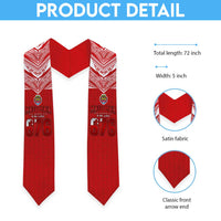 Tonga Rugby Graduation Stole Ngatu Motifs and Pacific Patterns LT03 - Polynesian Pride