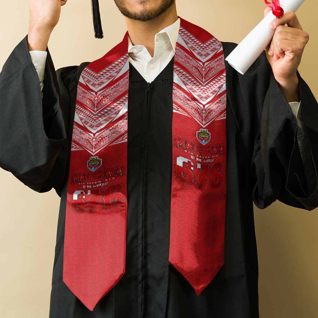 Tonga Rugby Graduation Stole Ngatu Motifs and Pacific Patterns LT03 - Polynesian Pride