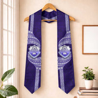 Tonga Tupou High School Graduation Stole Traditional Ngatu and Polynesian Pattern LT03 One Size Blue - Polynesian Pride