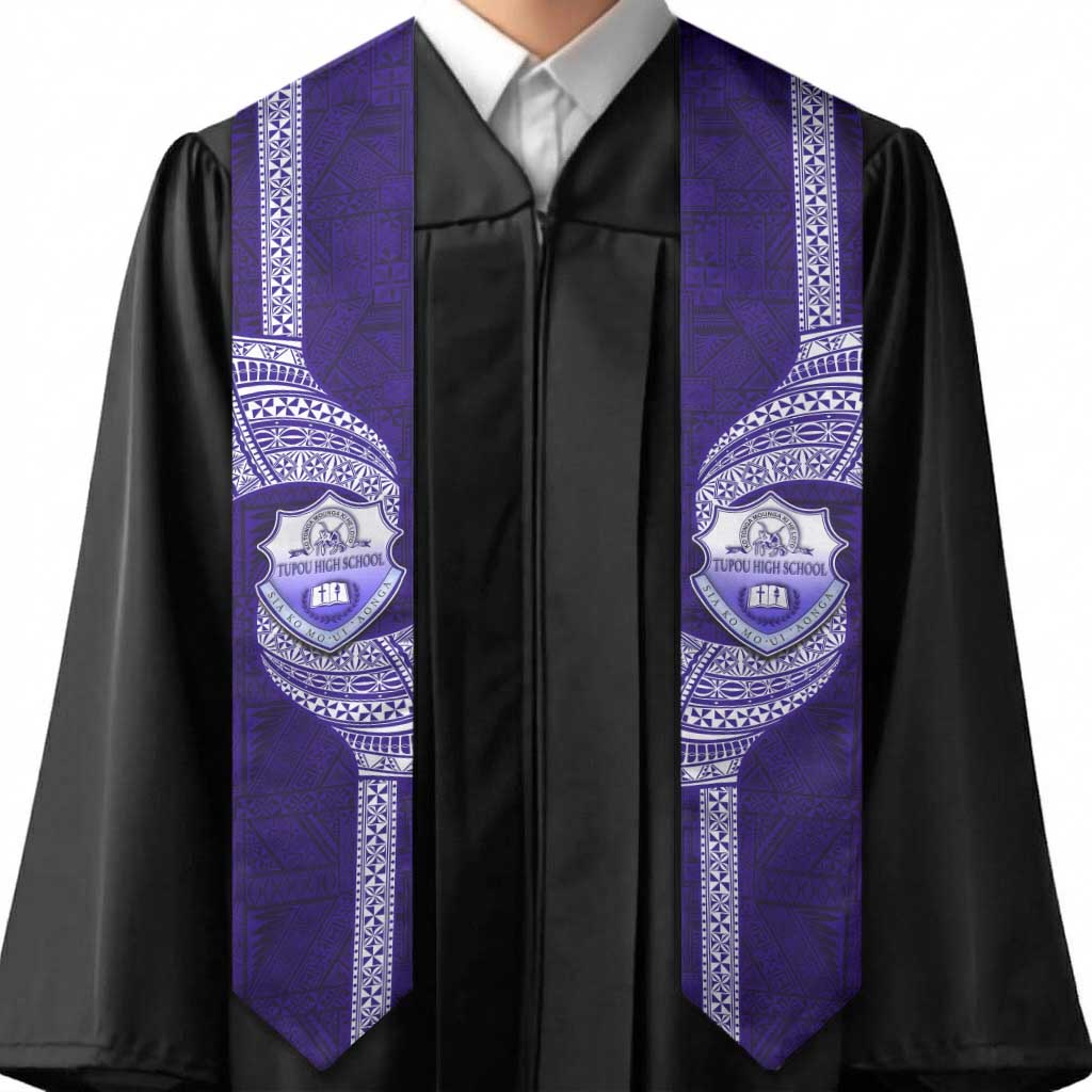Tonga Tupou High School Graduation Stole Traditional Ngatu and Polynesian Pattern LT03 - Polynesian Pride