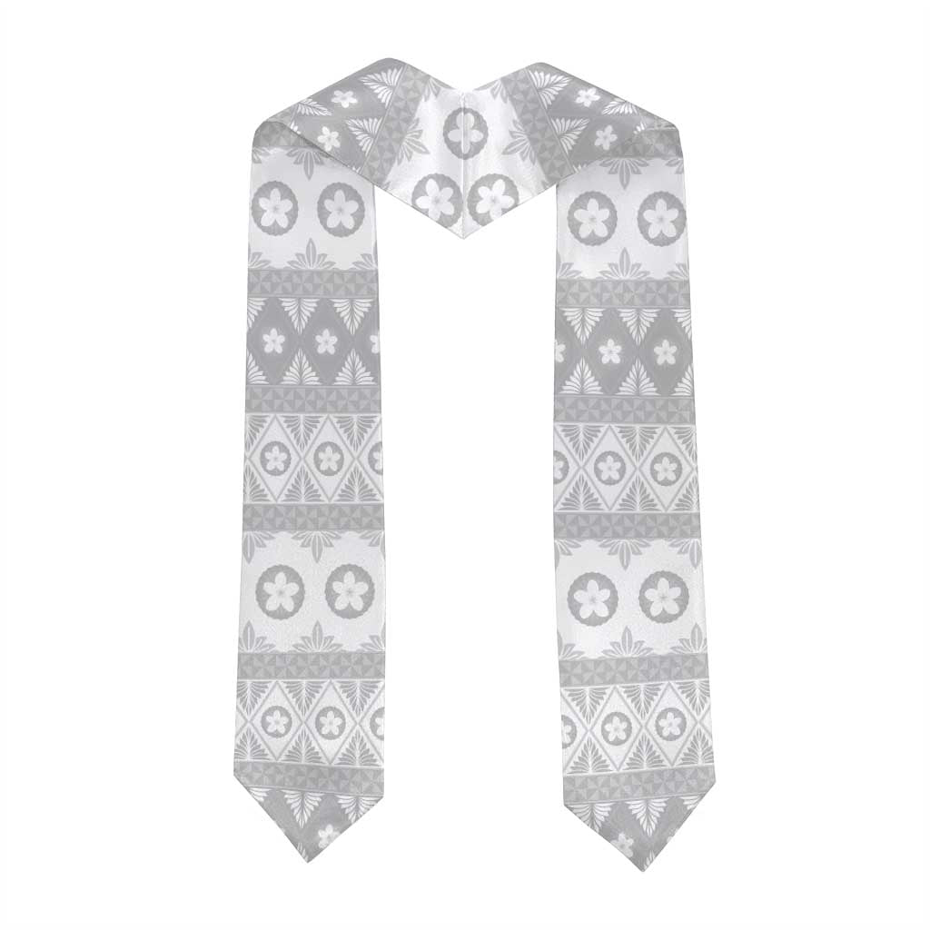 Tonga White Sunday Graduation Stole Tongan Ngatu Siale Pattern LT05 - Polynesian Pride