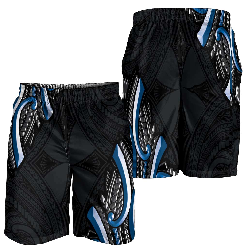 Traditional Art Hawaiian Kakau Tattoos Shorts for Men Blue Color LT03 - Polynesian Pride