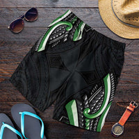 Traditional Art Hawaiian Kakau Tattoos Shorts for Men Green Color LT03 Green - Polynesian Pride