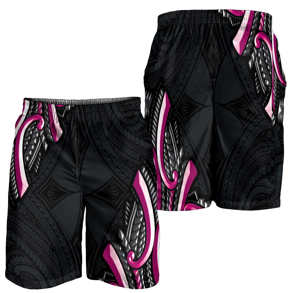 Traditional Art Hawaiian Kakau Tattoos Shorts for Men Pink Color LT03 - Polynesian Pride