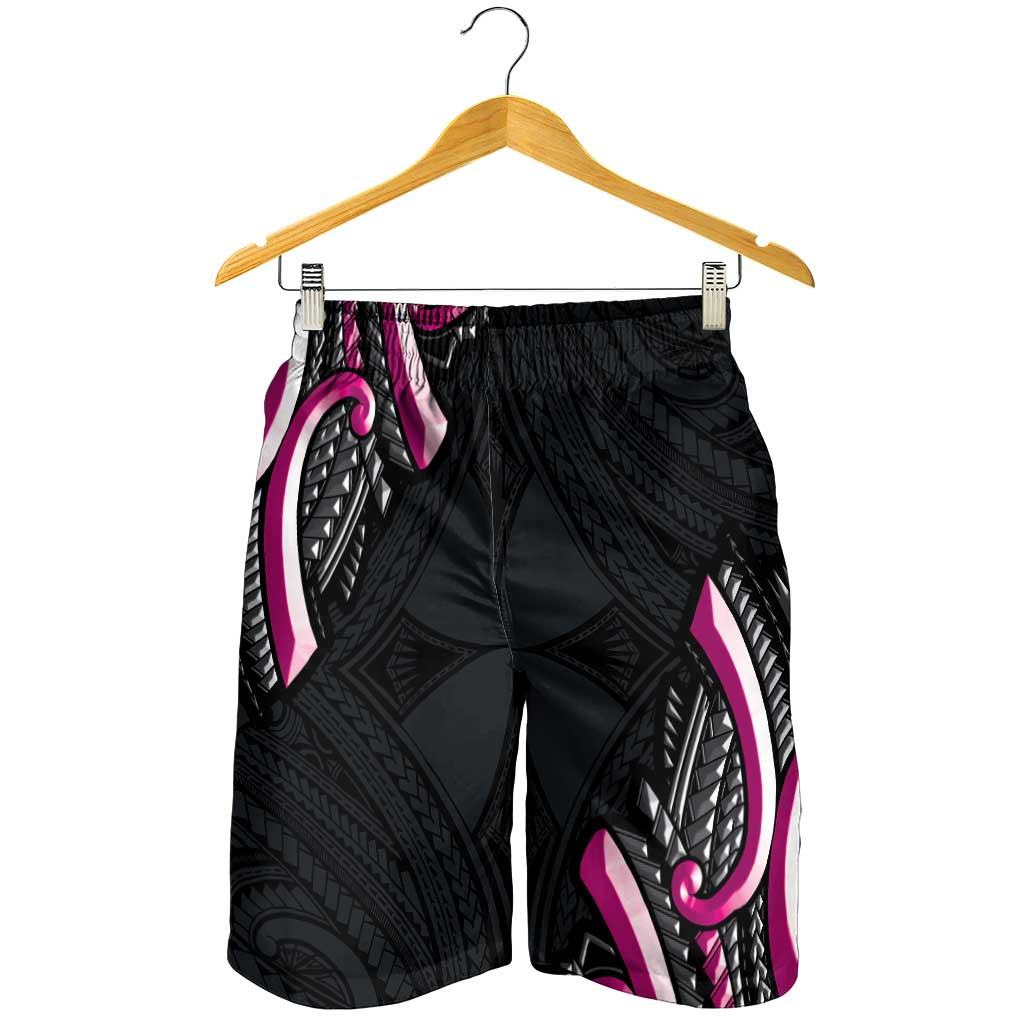 Traditional Art Hawaiian Kakau Tattoos Shorts for Men Pink Color LT03 - Polynesian Pride