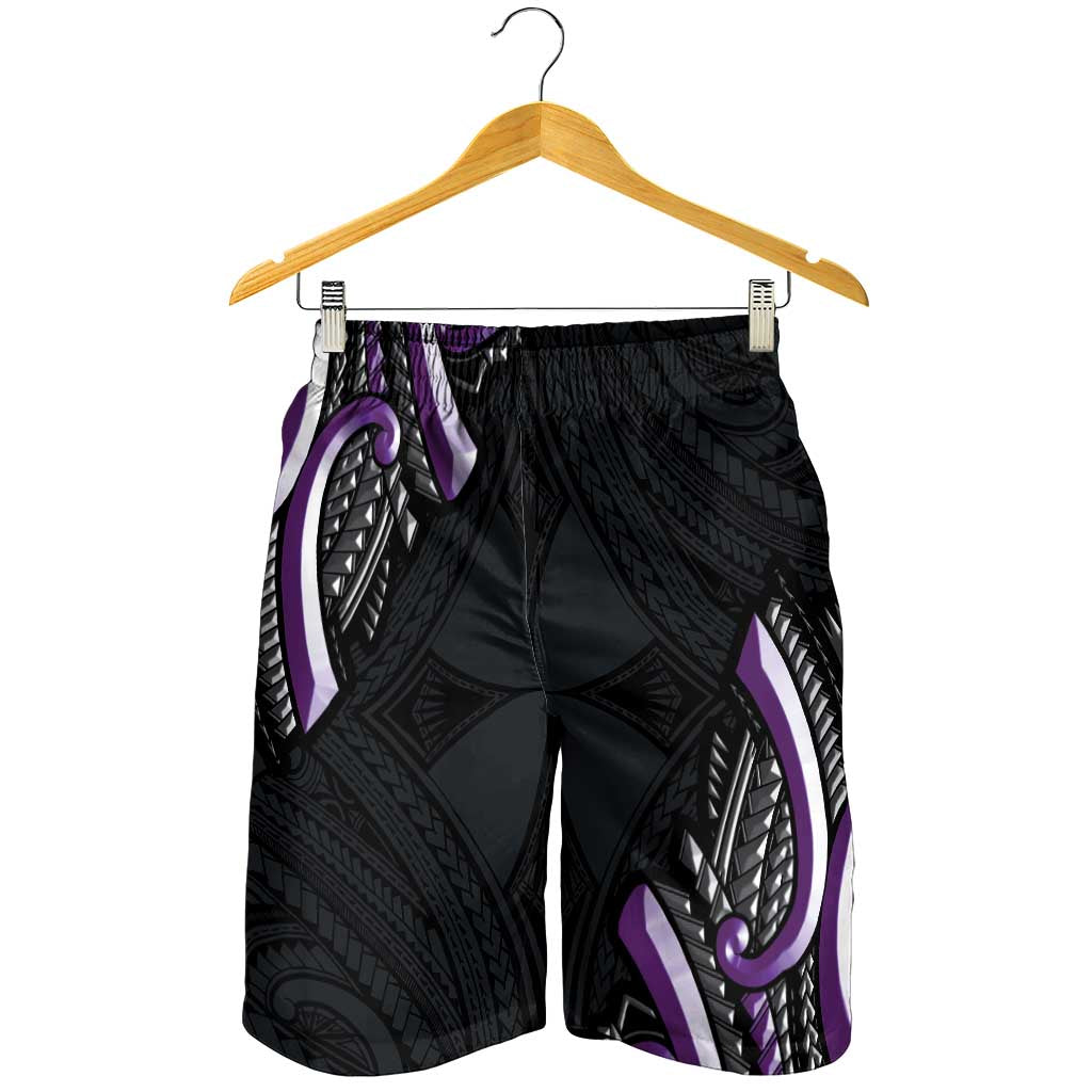 Traditional Art Hawaiian Kakau Tattoos Shorts for Men Purple Color LT03 - Polynesian Pride