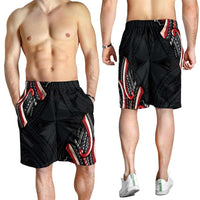 Traditional Art Hawaiian Kakau Tattoos Shorts for Men Red Color - Polynesian Pride